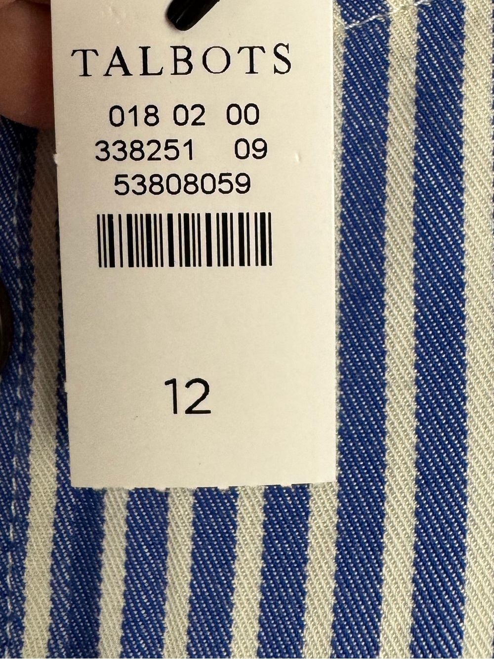 NWT Talbots Striped Blue White Nautical Button Down Midi Skirt sz 12 - Picture 6 of 8